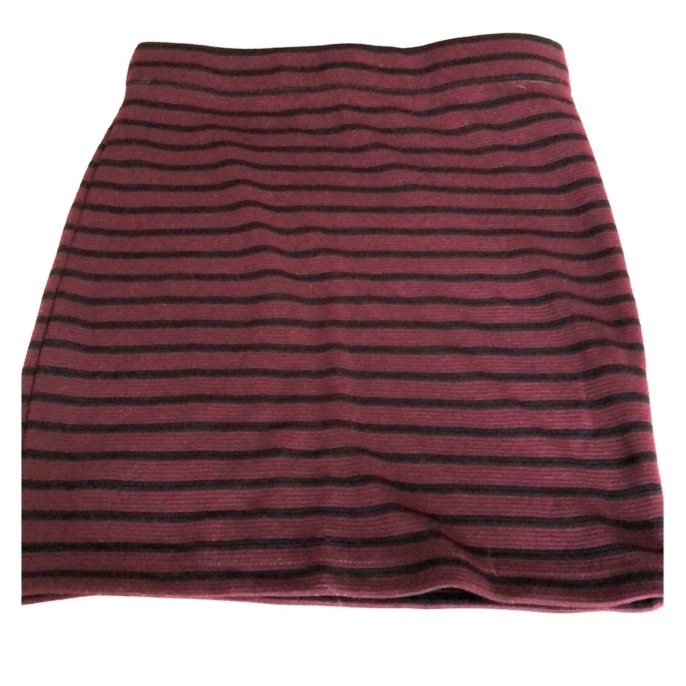 Maroon striped skirt